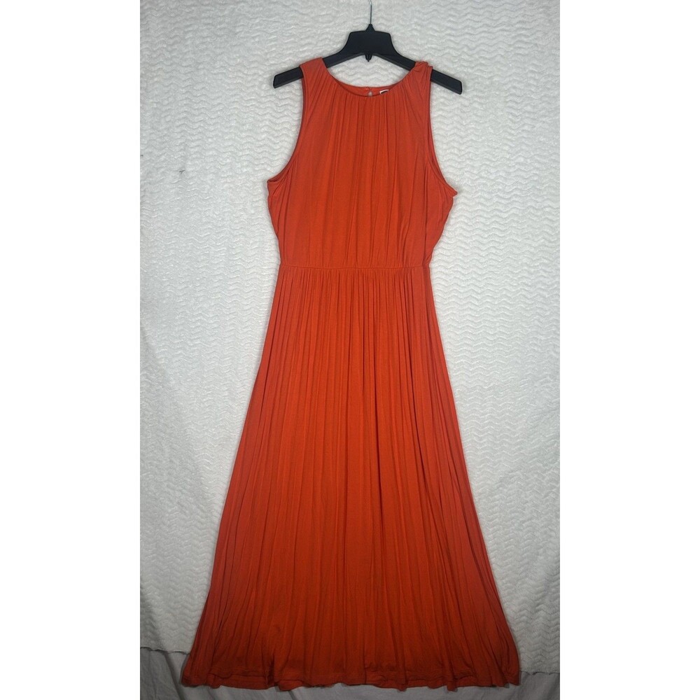 Old Navy Maxi Dress Womens Large Orange Boho Sleeveless Summer‎ Casual Flowy